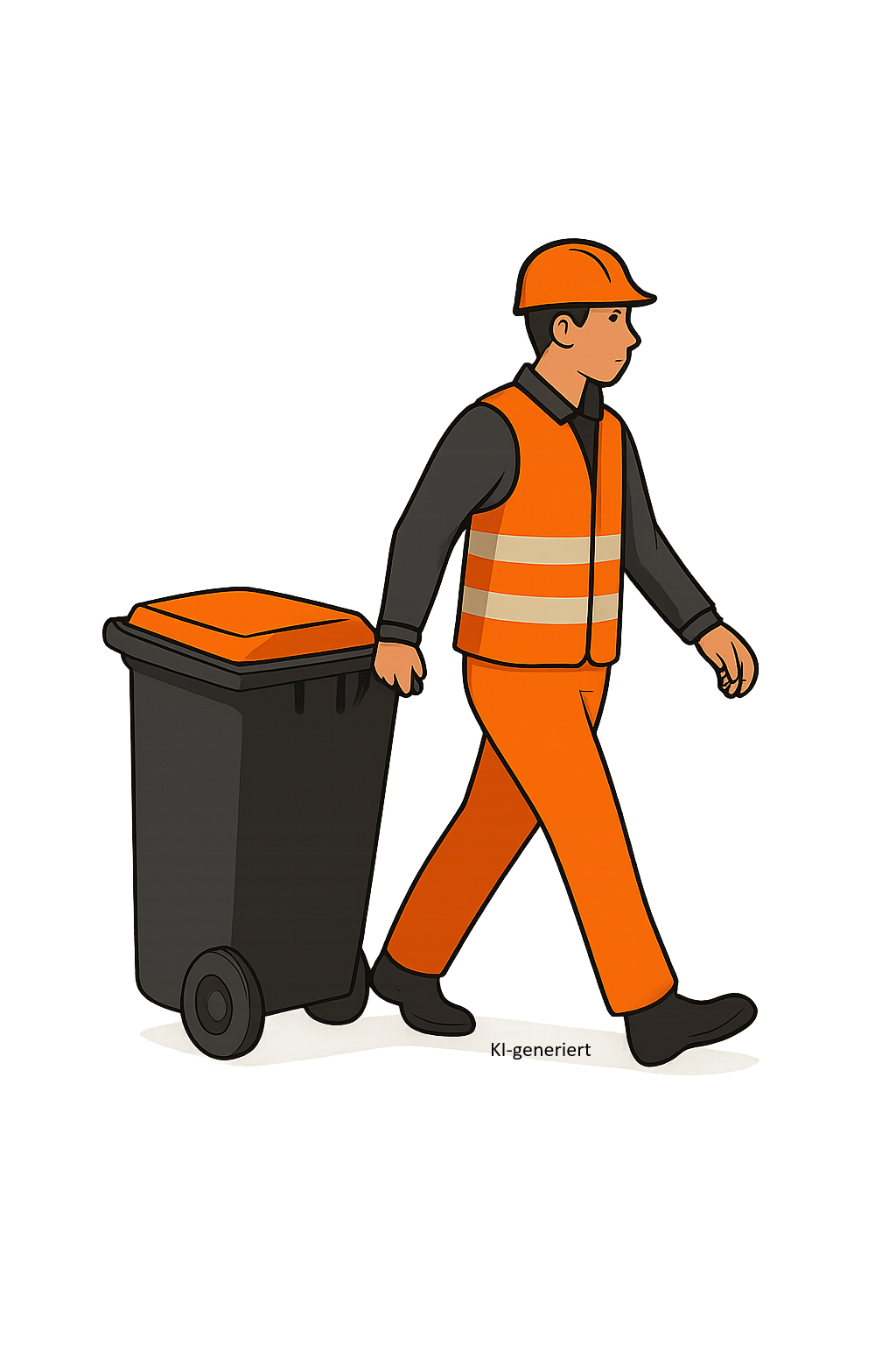 Eine Wertstofftonne mit orangem Deckel von KI generiert