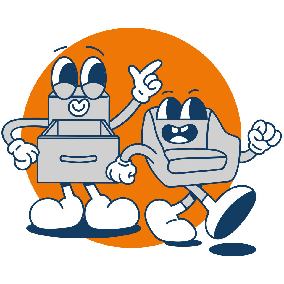 Das Bild zweigt die beiden Maskottchen vom Zweikauf